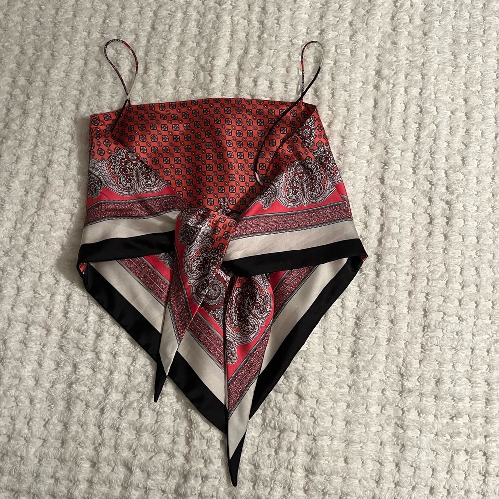 Zara Printed Scarf Top - M/L - Picture 4 of 5